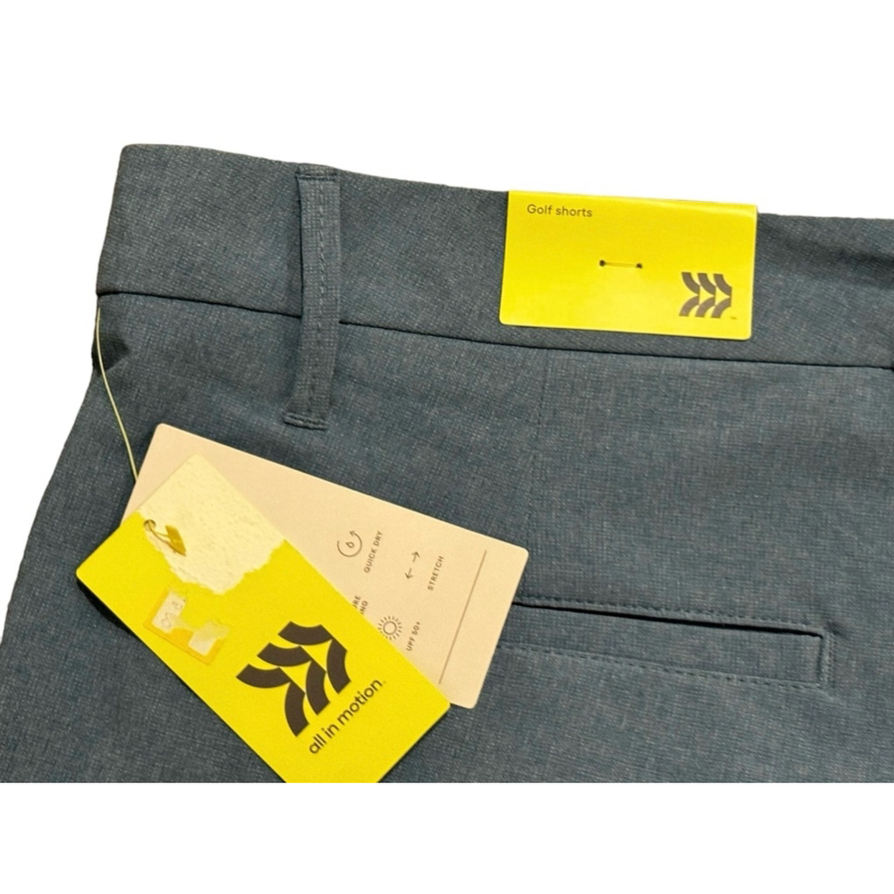 NWT All in Motion Men's Heather Blue/Gray Golf Shorts Size 38x10​​​​​ - Picture 9 of 10
